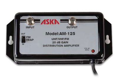 ASKA 22dB TV Antenna Distribution Amp with FM Trap 54-890 MHz VAM125