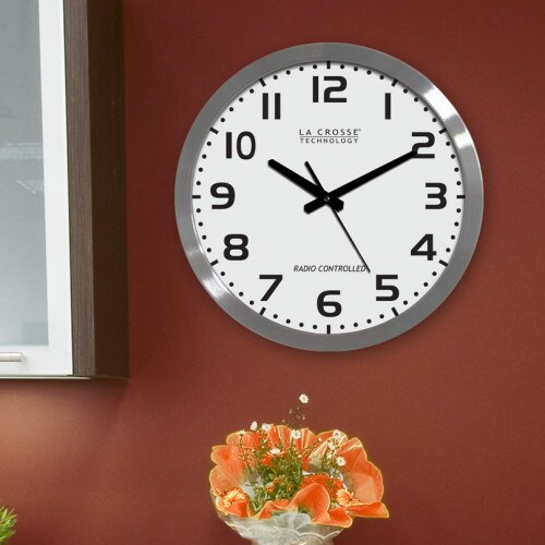 LaCrosse Stainless Steel Atomic Wall Clock 16 Inch WT-3161WH