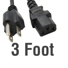 Vericom 3-Prong C13 Power Cord 3ft XPS03-00533